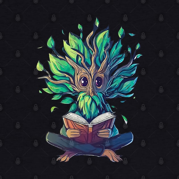 Cute Shepherd of trees reading book by TomFrontierArt